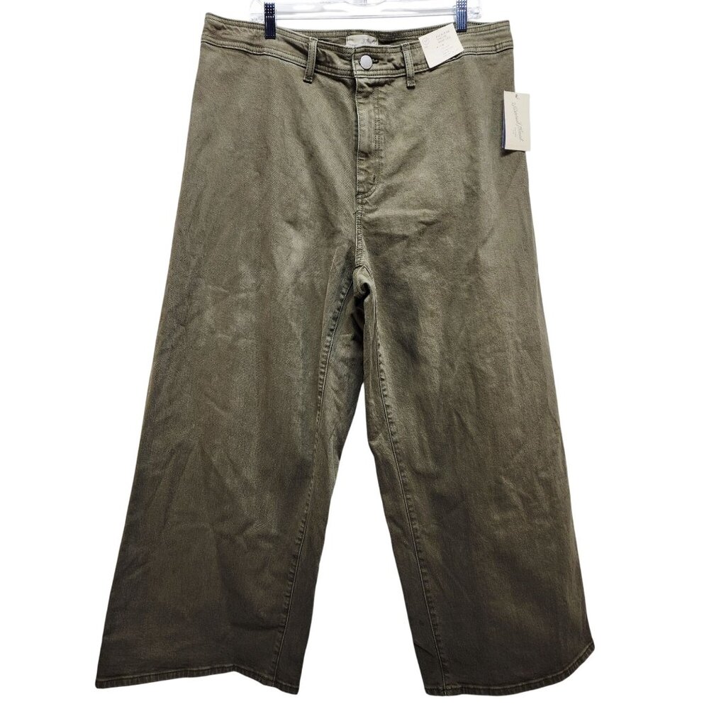 Universal Thread Womens High-Rise Sailor Wide Leg Pants SZ 17 Olive Relaxed Fit